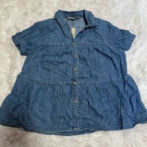 Madewell Blue Denim Button-Up Shirt